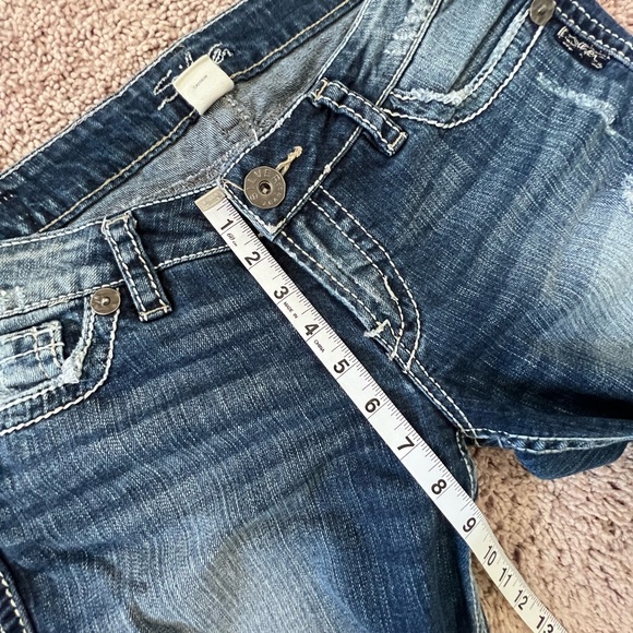 Silver Twisted Distressed Jeans Size 29 - Picture 6 of 10